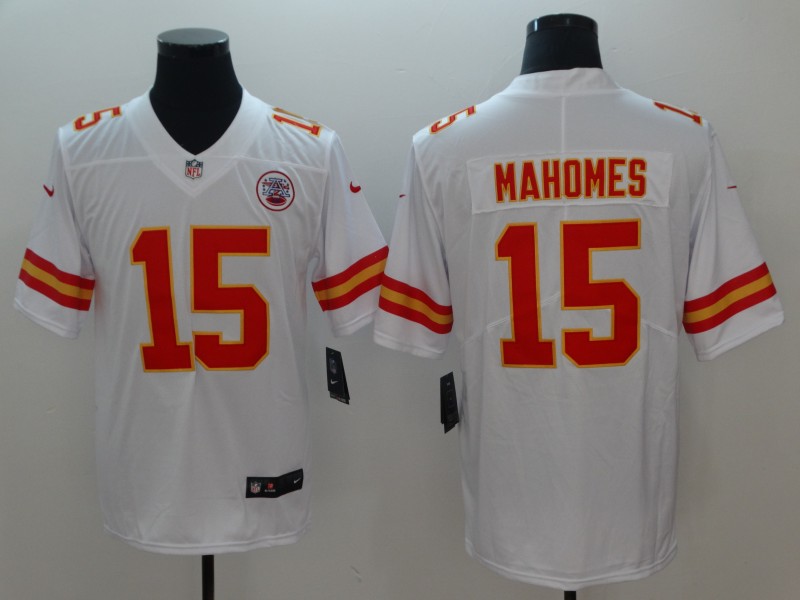 Men Kansas City Chiefs #15 Mahomes White Vapor Untouchable Player Nike Limited NFL Jerseys